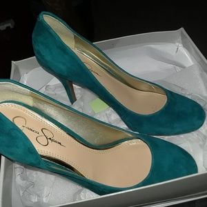 Jessica Simpson size 8 teal heals